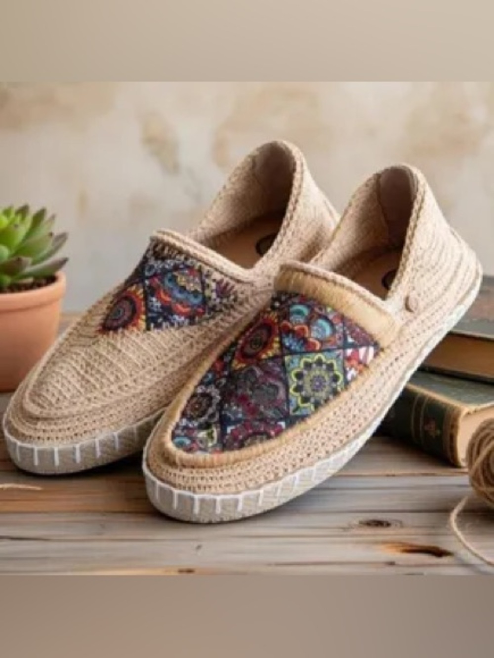 Handcrafted Persian Giveh Slip on Shoes Size 37 Beige by Abraham Xerxes Atelier